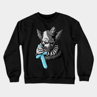 Clowns Are Evil - Black and White (and Blue) Crewneck Sweatshirt